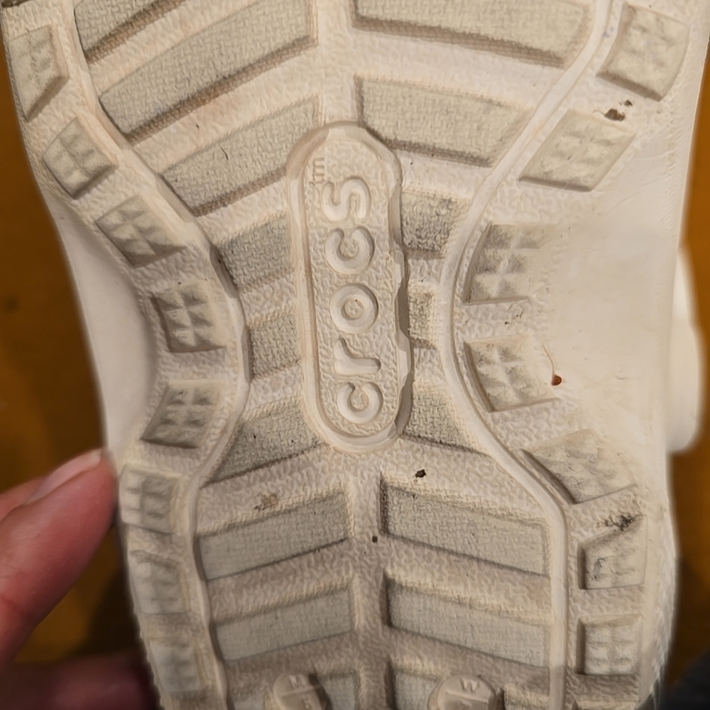 Crocs Classic White Clog with gray comfort liner Unisex Men's 5 women's 7 - Picture 4 of 10